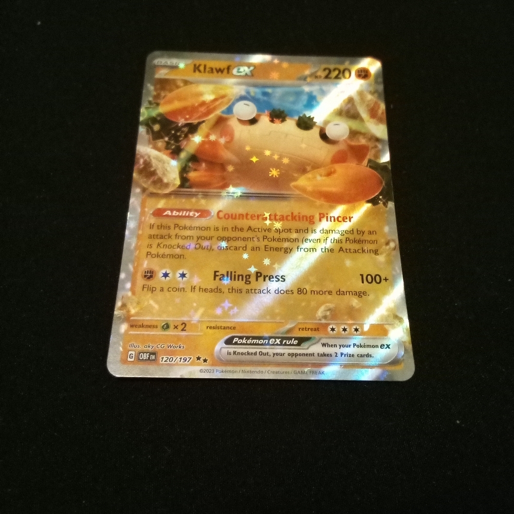 Pokemon Klawf ex 120/197 Obsidian Flames Double Rare Holo